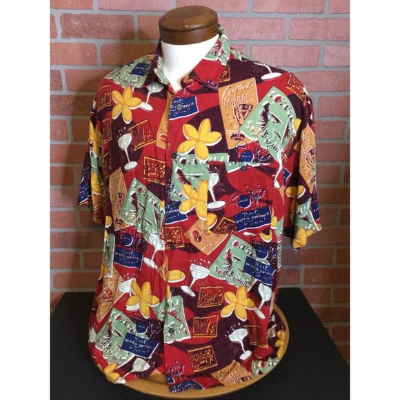 John Henry Viva Tropical Floral Button-Up Hawaiian Camp Shirt Multicolor SZ XL - Picture 1 of 8